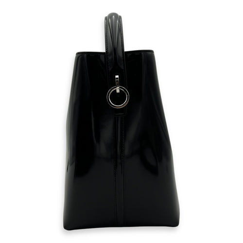 Saint Laurent Le 37 Bucket Bag Black in Patent Leather, Silver hardware_3