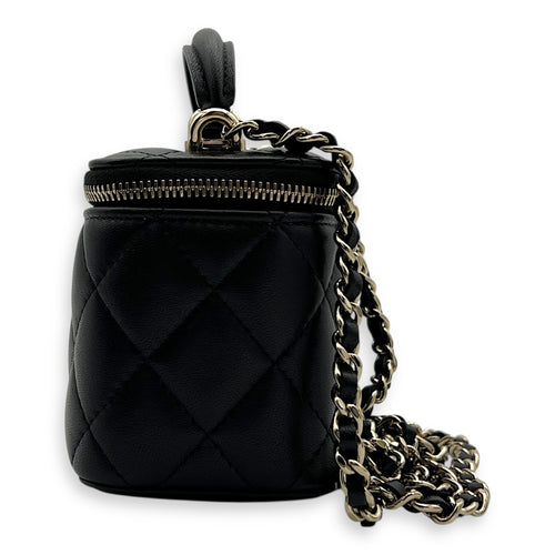 Chanel Vanity Crossbody Bag Black in Lambskin, Gold hardware_3