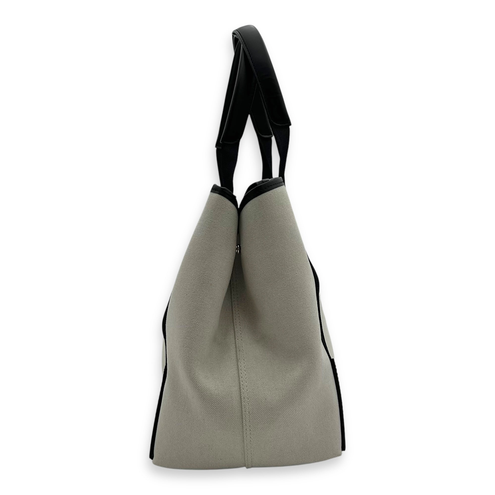 Balenciaga Cabas Tote Bag Medium White in Canvas, Silver hardware_3