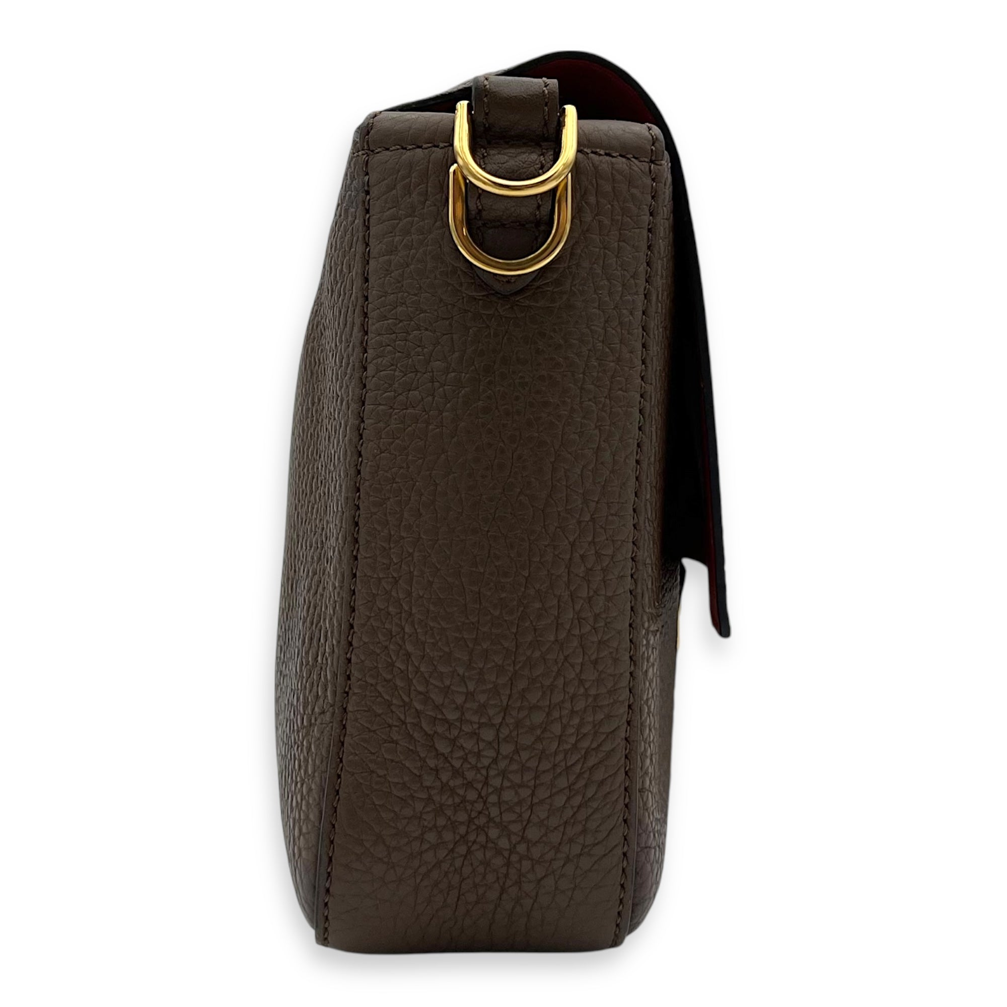 Fendi Baguette Top Handle Bag Brown in Calfskin, Silver hardware_3