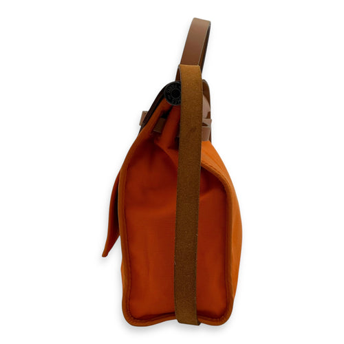Hermès Herbag 31 Orange Top Handle Bag in Canvas, Silver hardware_3