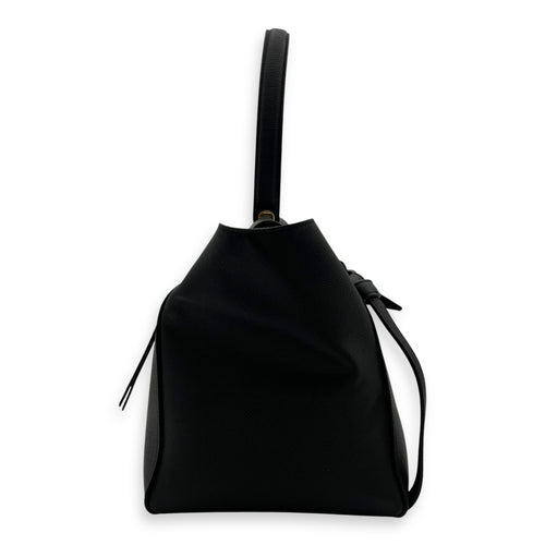 Celine Belt Small Black Top Handle Bag in Calfskin, Gold hardware_3