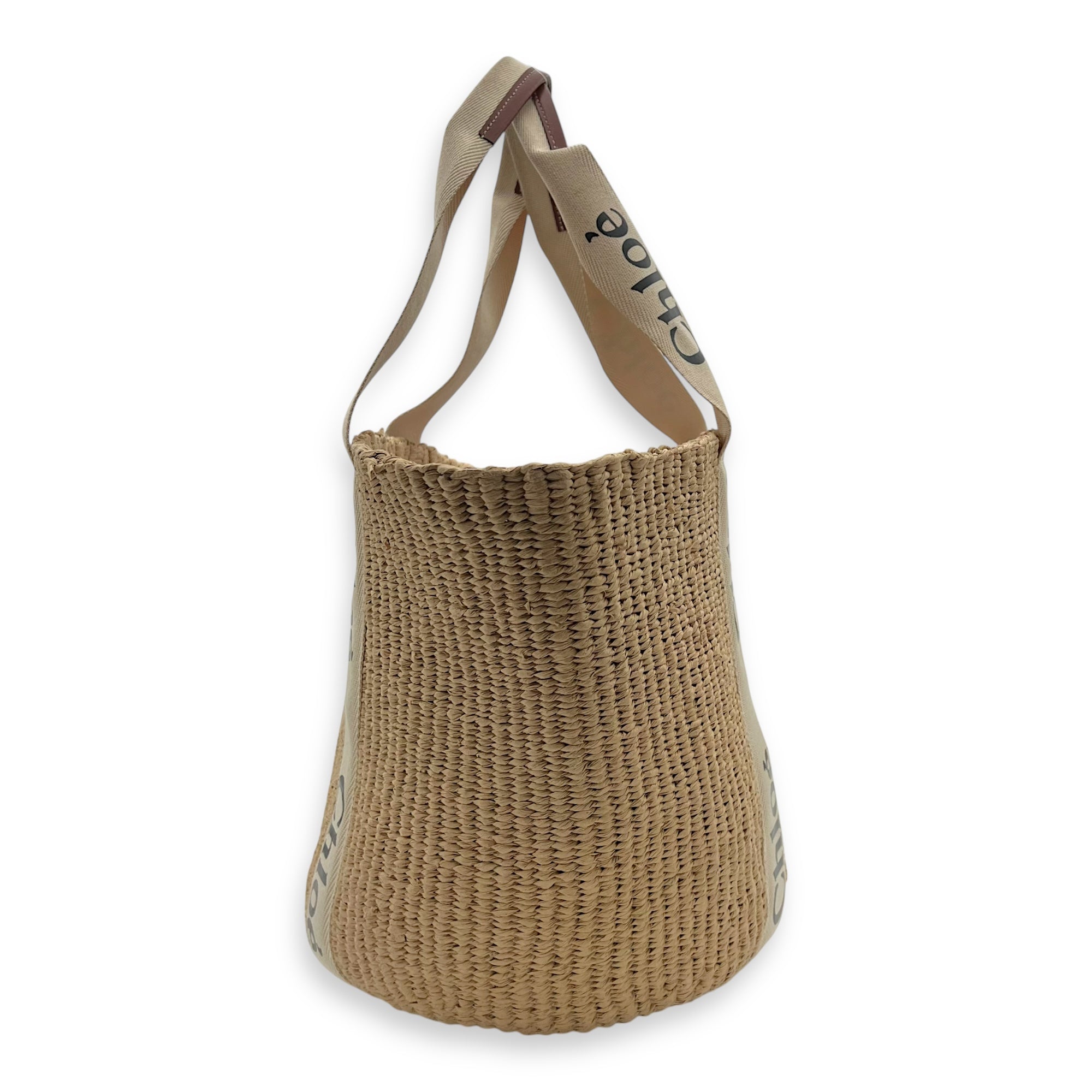 Chloé Woody basket Top Handle Bag Large White in Woody_3