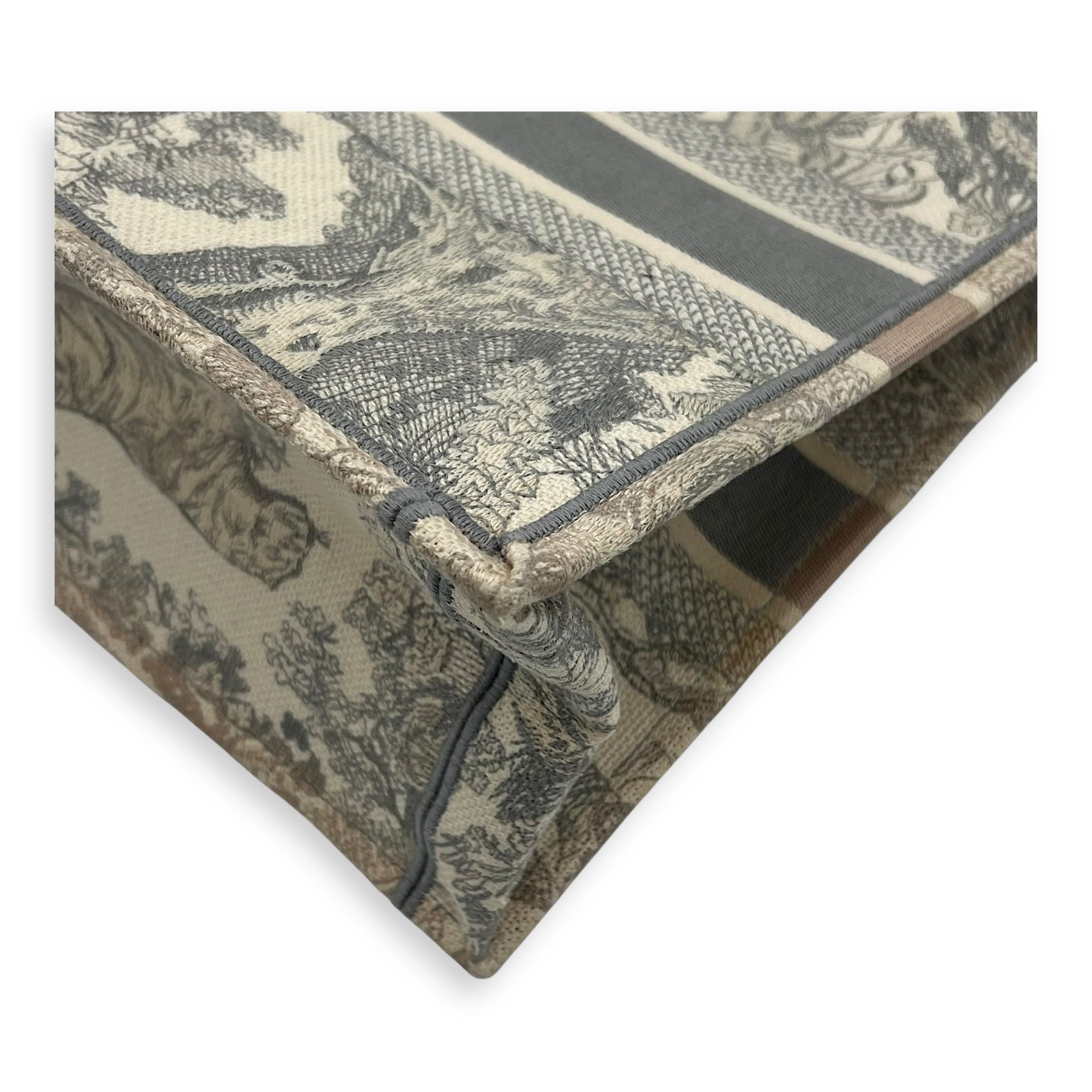 Christian Dior Book Tote Top Handle Bag White in Jacquard_12