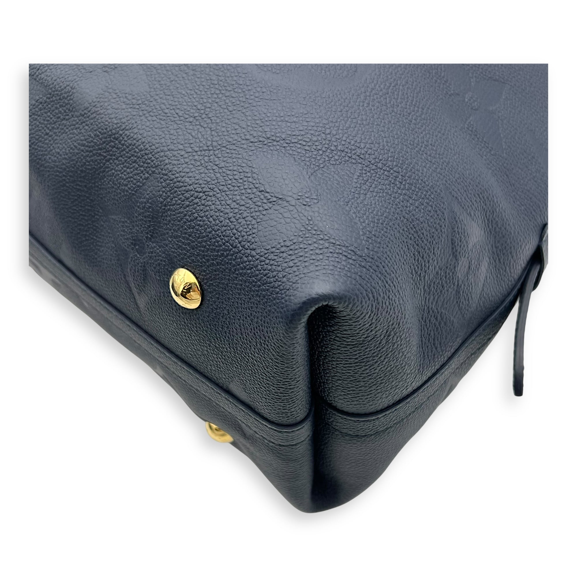 Louis Vuitton Carryall MM Blue Shoulder Bag in Empreinte Leather, Gold hardware_10