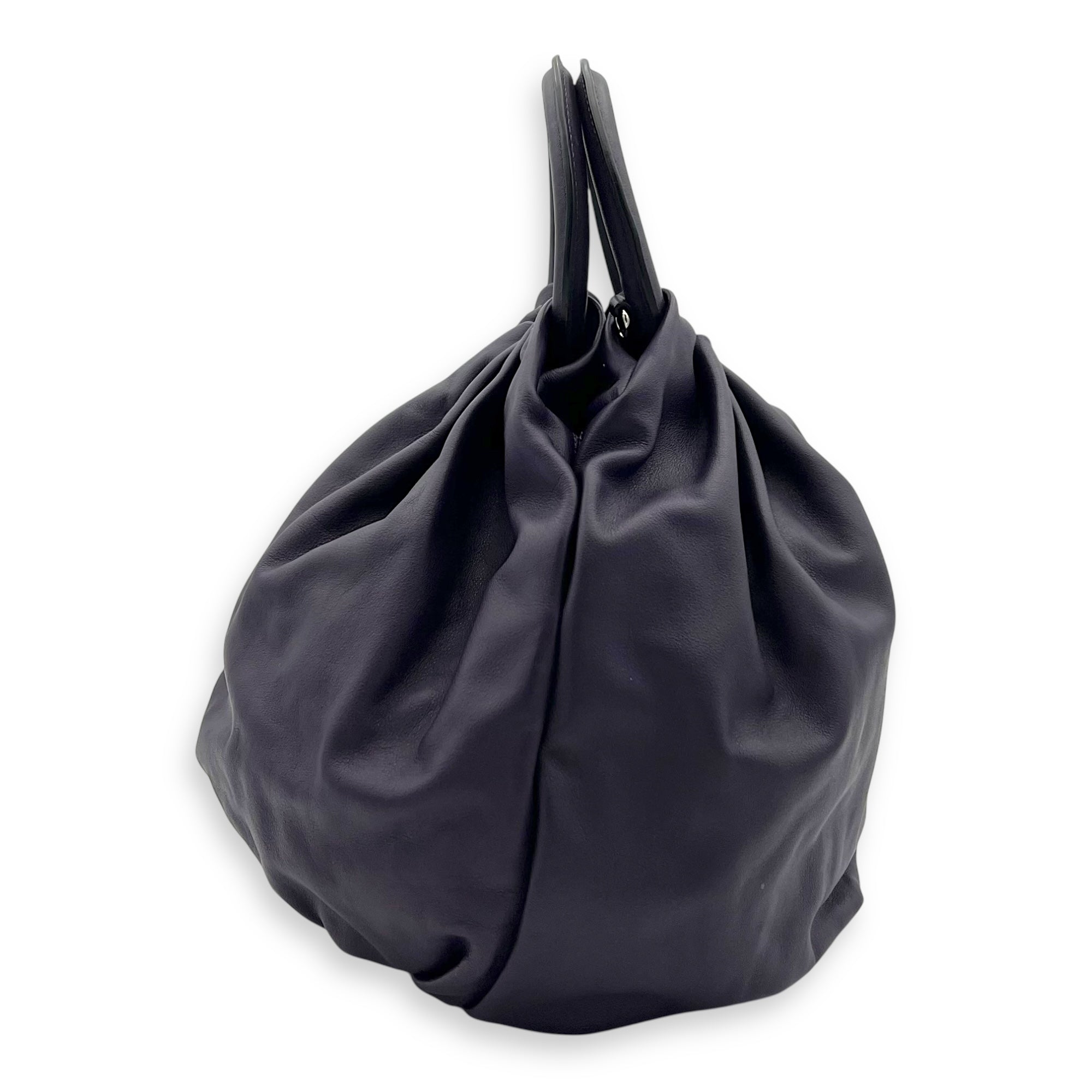 Loewe Bounce  Top Handle Bag Purple in Calfskin, Silver hardware_3