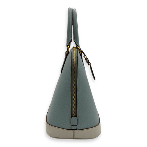 Prada Others Top Handle Bag Blue in Saffiano Leather, Gold hardware_3