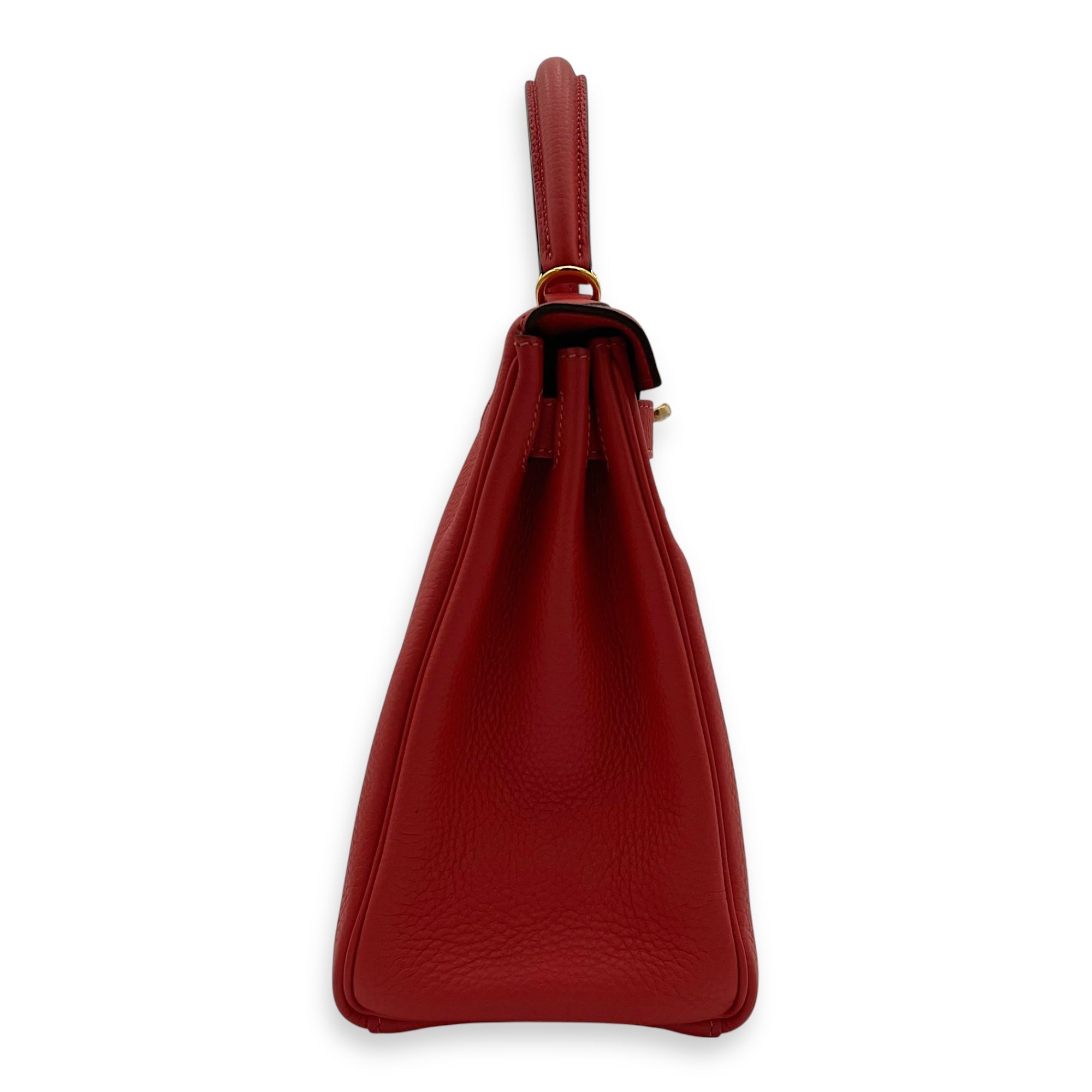 Hermès Kelly Rouge Pivoine in Togo, Gold hardware_3