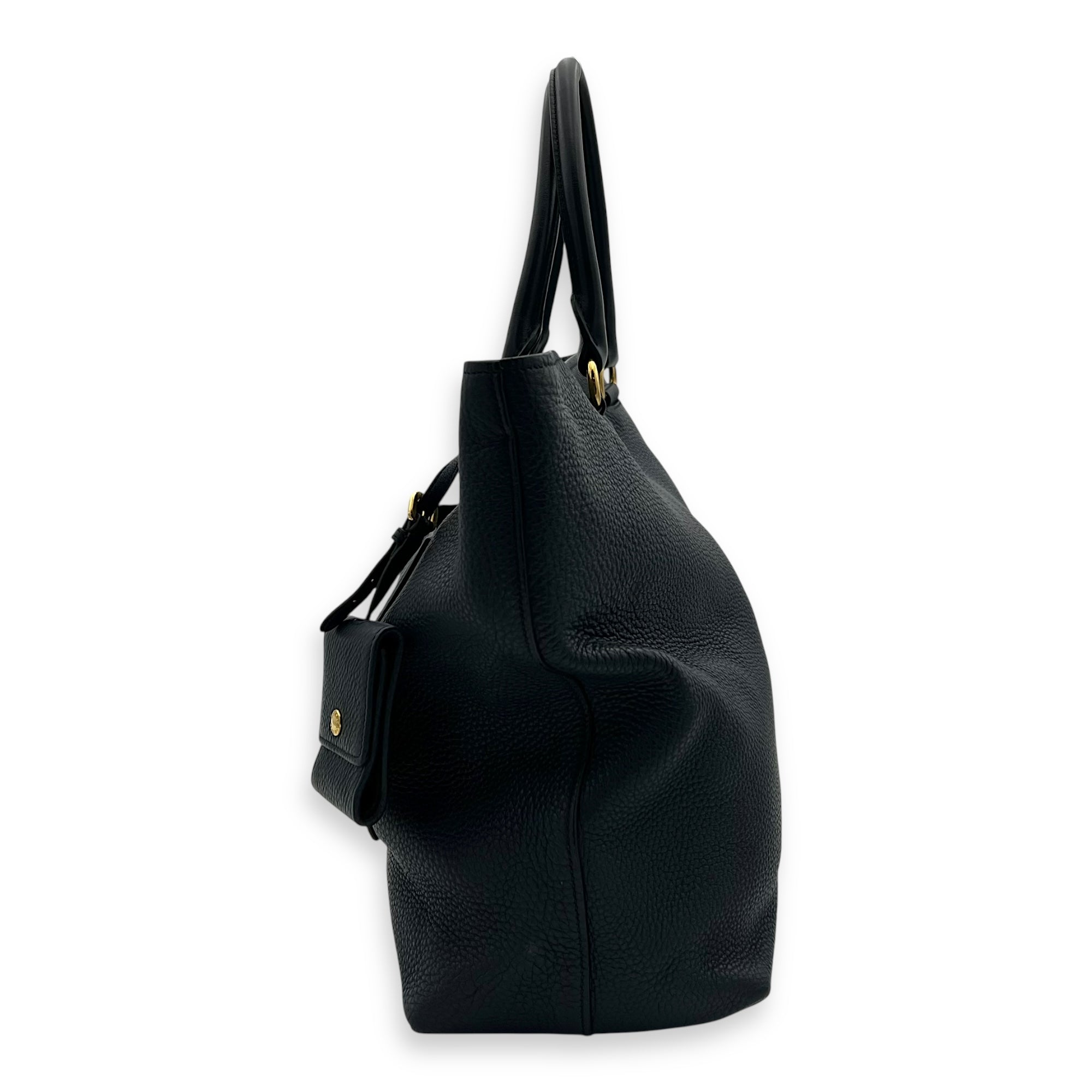 Prada 2 way bag Top Handle Bag Blue in Calfskin, Gold hardware_3