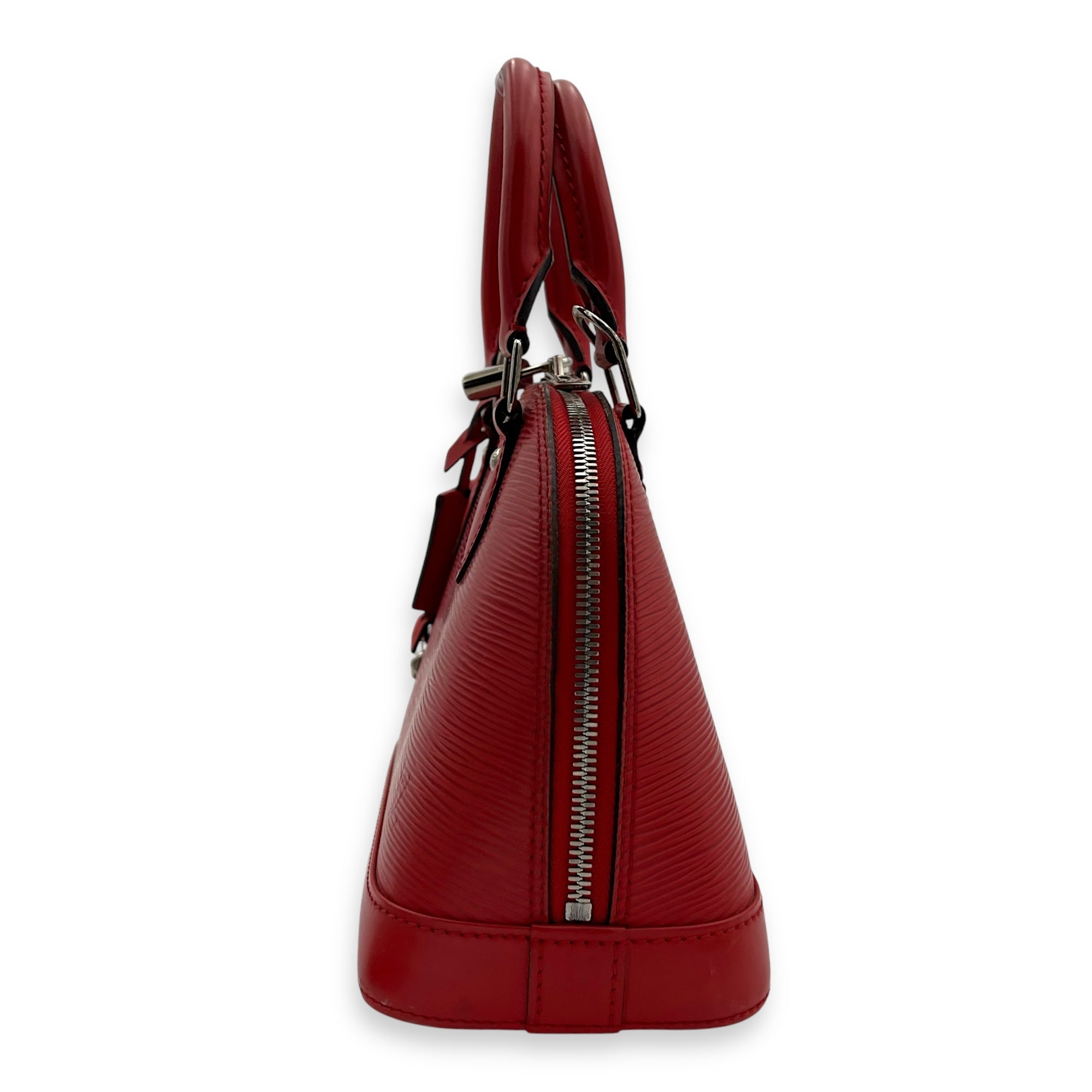 Louis Vuitton Alma Top Handle Bag BB Red in Epi Leather, Silver hardware_3