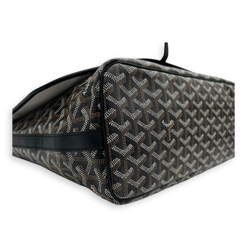 Goyard Capetien Messenger MM Black in Coated Canvas, Silver hardware_8