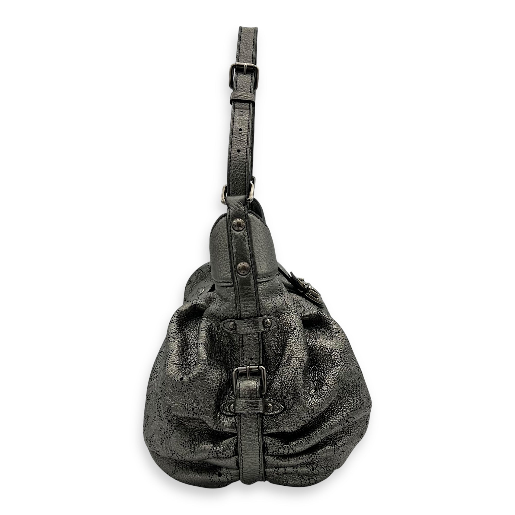 Louis Vuitton Mahina Shoulder Bag Silver in Calfskin, Silver hardware_3