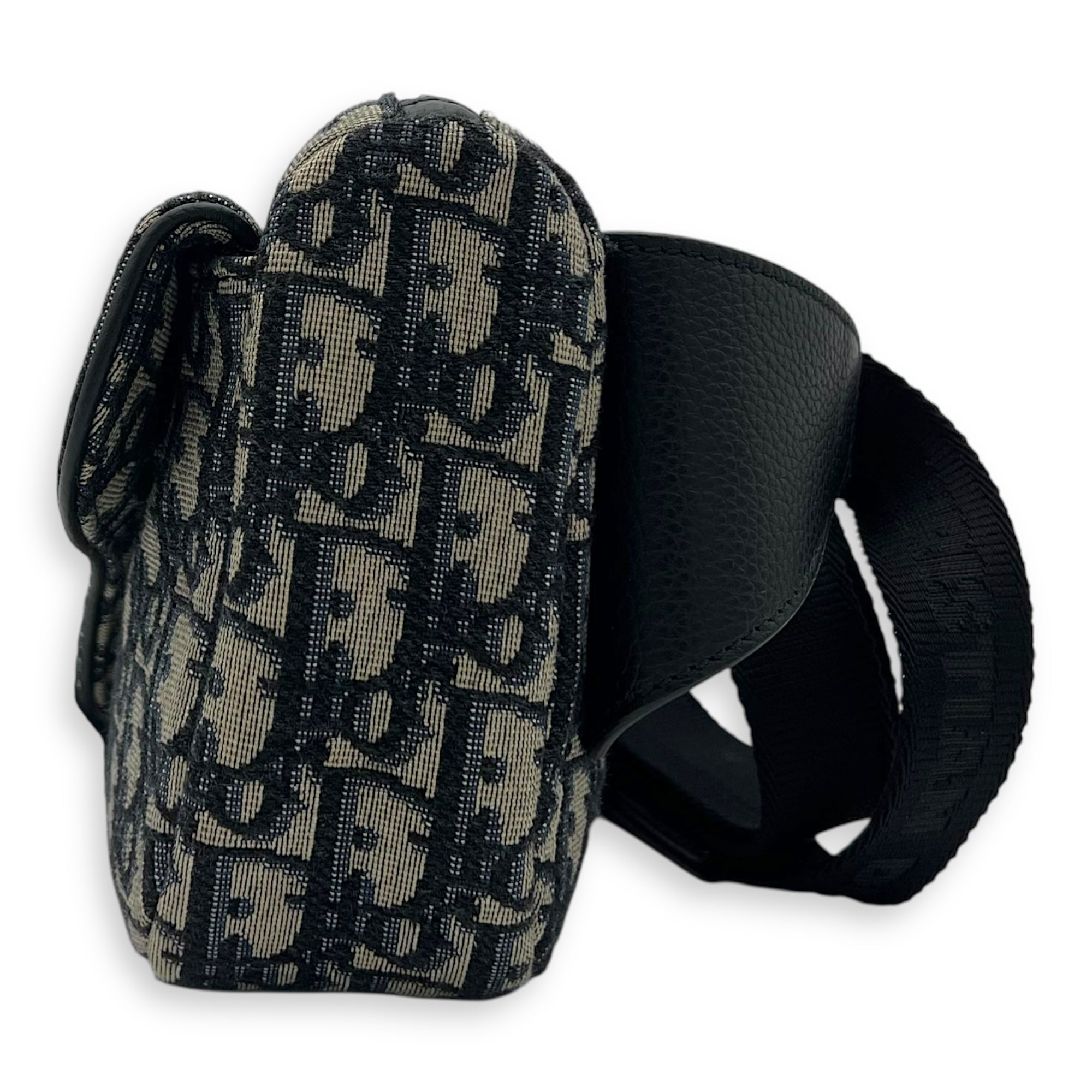 Christian Dior Oblique Belt Bag Blue in Jacquard, Silver hardware_3