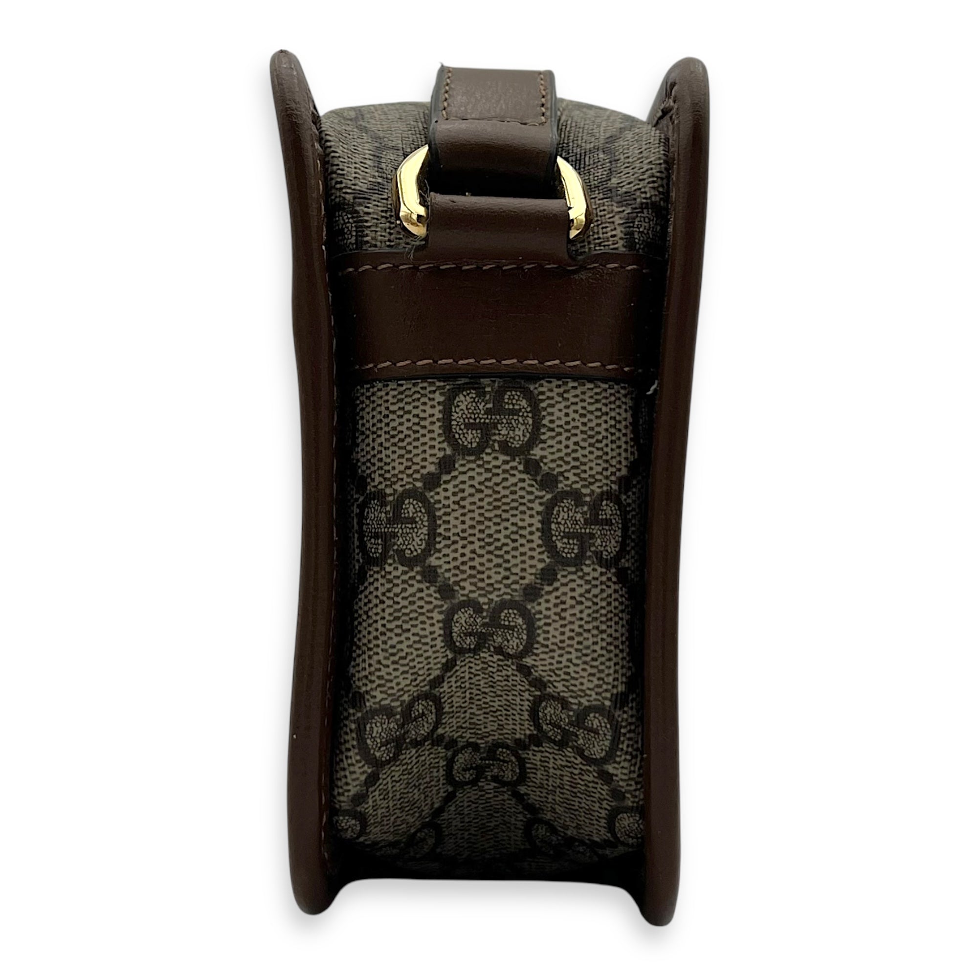 Gucci GG Supreme Crossbody Bag Brown in Coated Canvas, Gold hardware_3