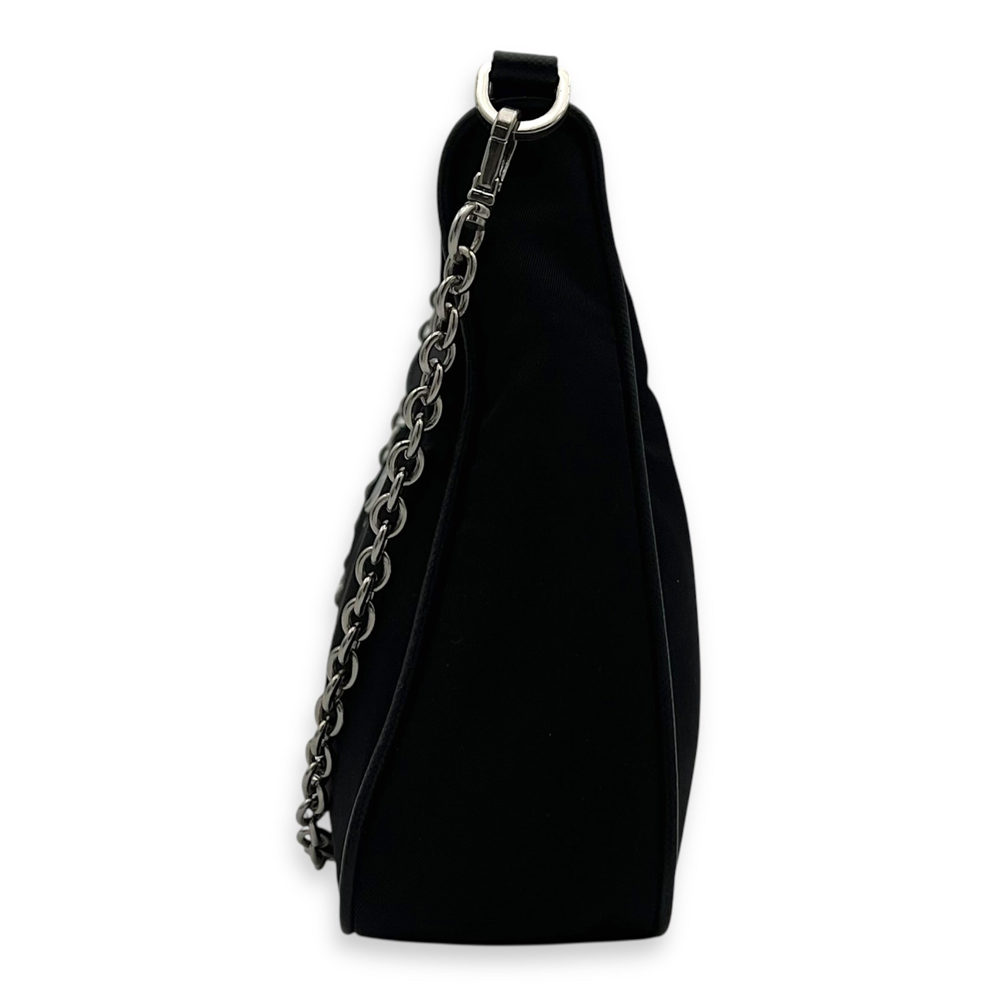 Prada Re-Edition 2005 Shoulder Bag Black in Nylon, Silver hardware_3