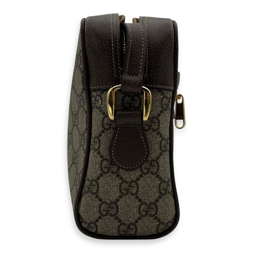 Gucci Ophidia Crossbody Bag Brown in Coated Canvas, Gold hardware_3