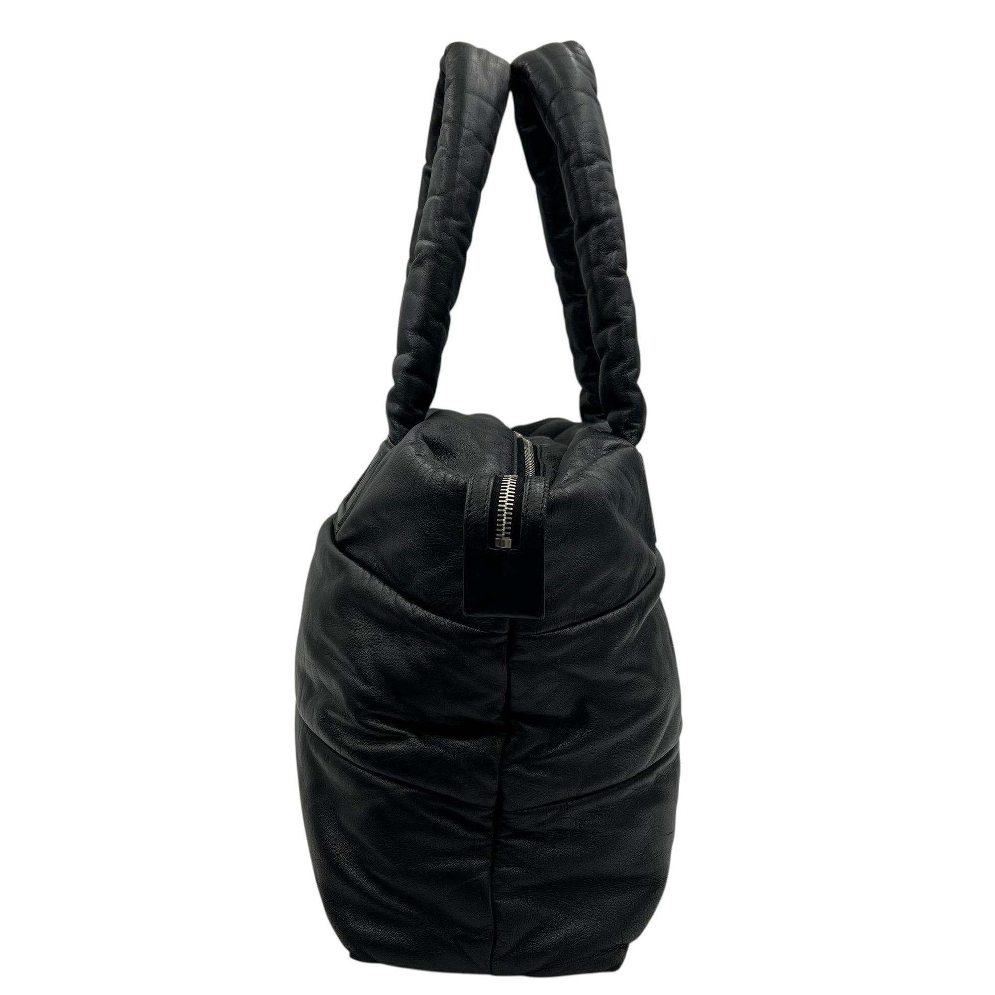 Chanel Coco Cocoon Shoulder Bag Black in Calfskin, Silver hardware_7