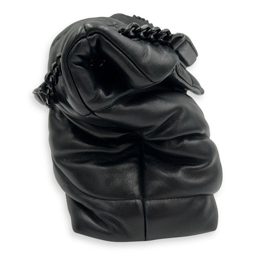 Saint Laurent Puffer Shoulder Bag Black in Lambskin, Lacquered Metal hardware_3