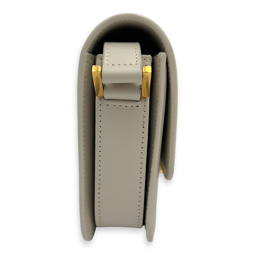 Saint Laurent Solferino Shoulder Bag White in Calfskin, Gold hardware_3