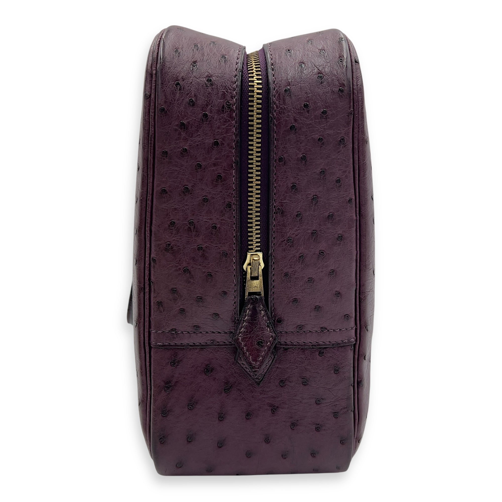 Hermès Plume Purple in Ostrich, Gold hardware_6