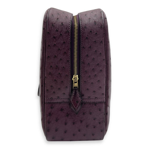 Hermès Plume Purple in Ostrich, Gold hardware_6