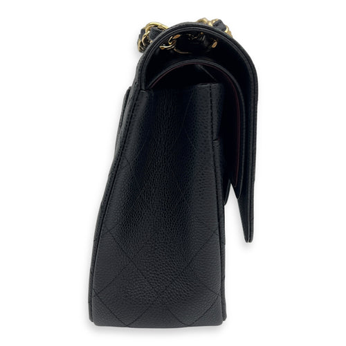 Chanel Classic Shoulder Bag Jumbo Black in Caviar Leather, Silver hardware_3