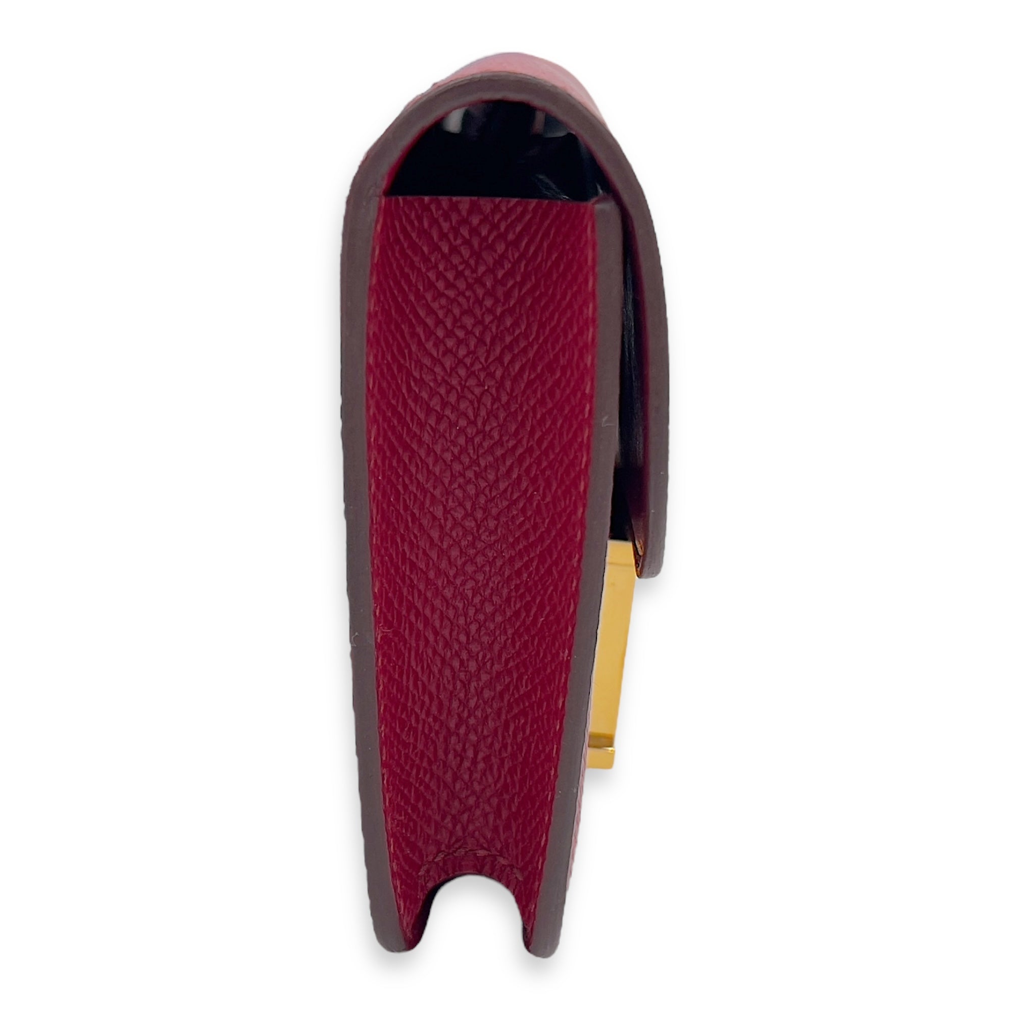 Hermès Constance Slim Red Wallet in Calfskin, Gold hardware_3