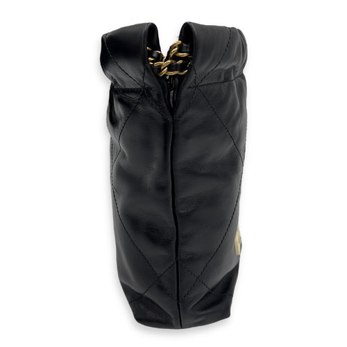 Chanel 22 Tote Shoulder Bag Mini Black in Lambskin, Gold hardware_5