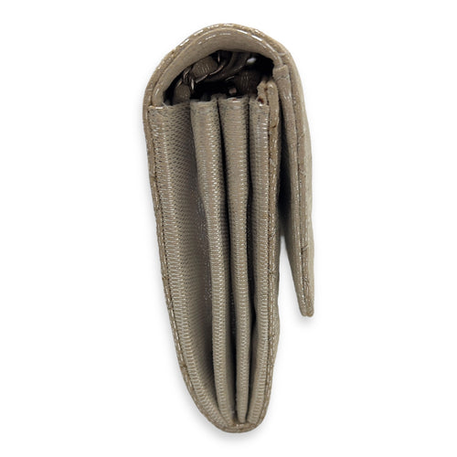 Chanel CC Silver Wallet On Chain in Jersey, Silver hardware_5