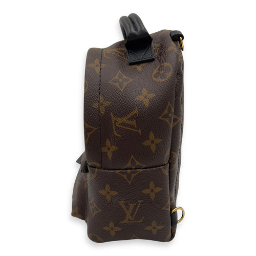 Louis Vuitton Palm Springs Mini Brown Backpack in Monogram Coated Canvas, Gold hardware_5