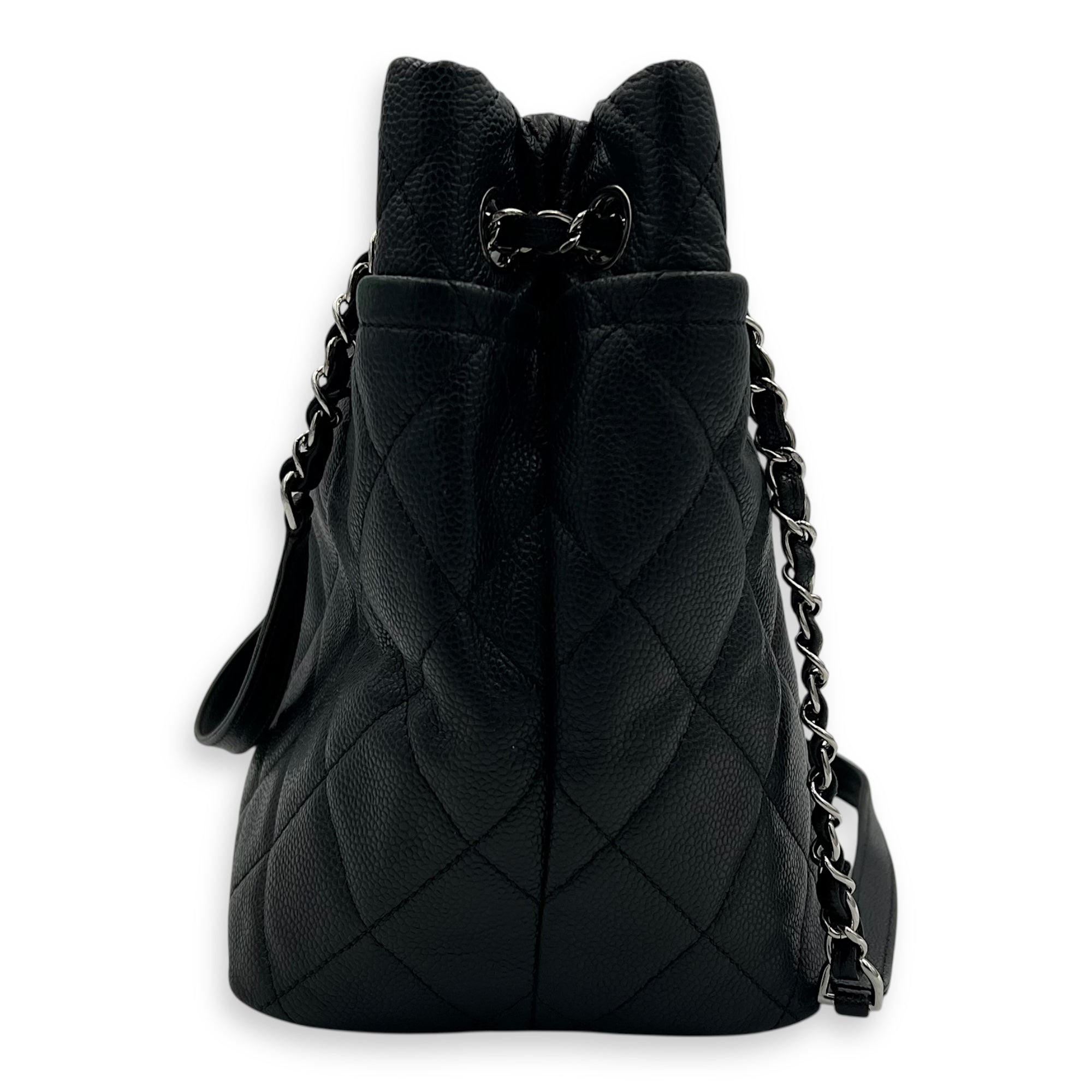 Chanel CC Tote Bag Black in Caviar Leather, Silver hardware_3