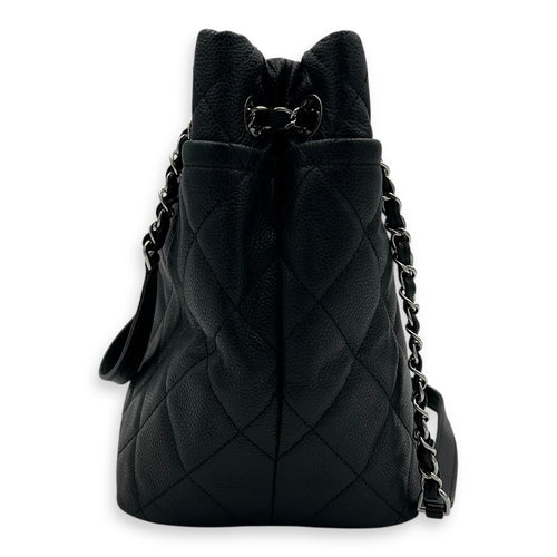 Chanel CC Tote Bag Black in Caviar Leather, Silver hardware_3