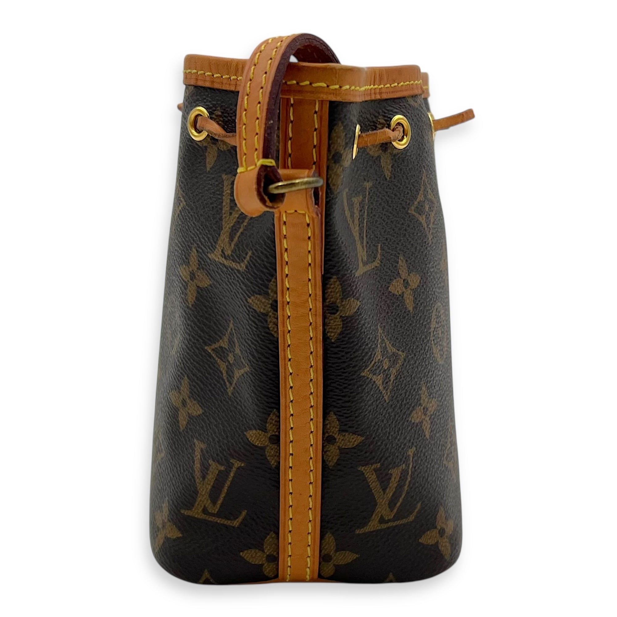 Louis Vuitton Noe Bucket Bag Brown in Monogram Coated Canvas, Gold hardware_3