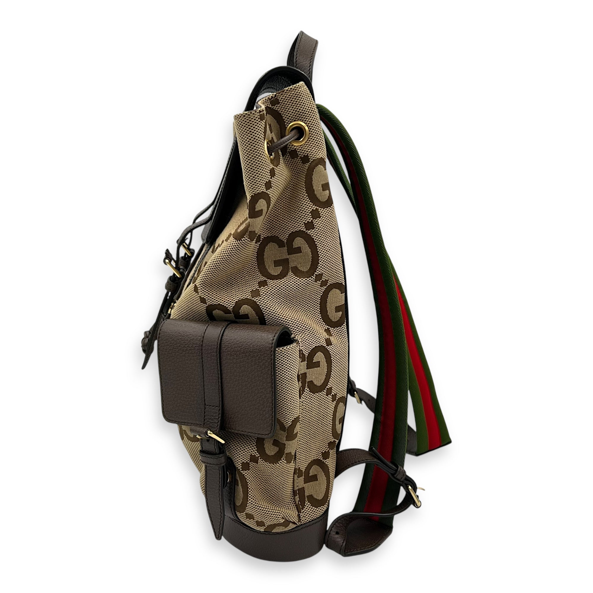 Gucci GG Backpack Brown in Canvas, Gold hardware_3
