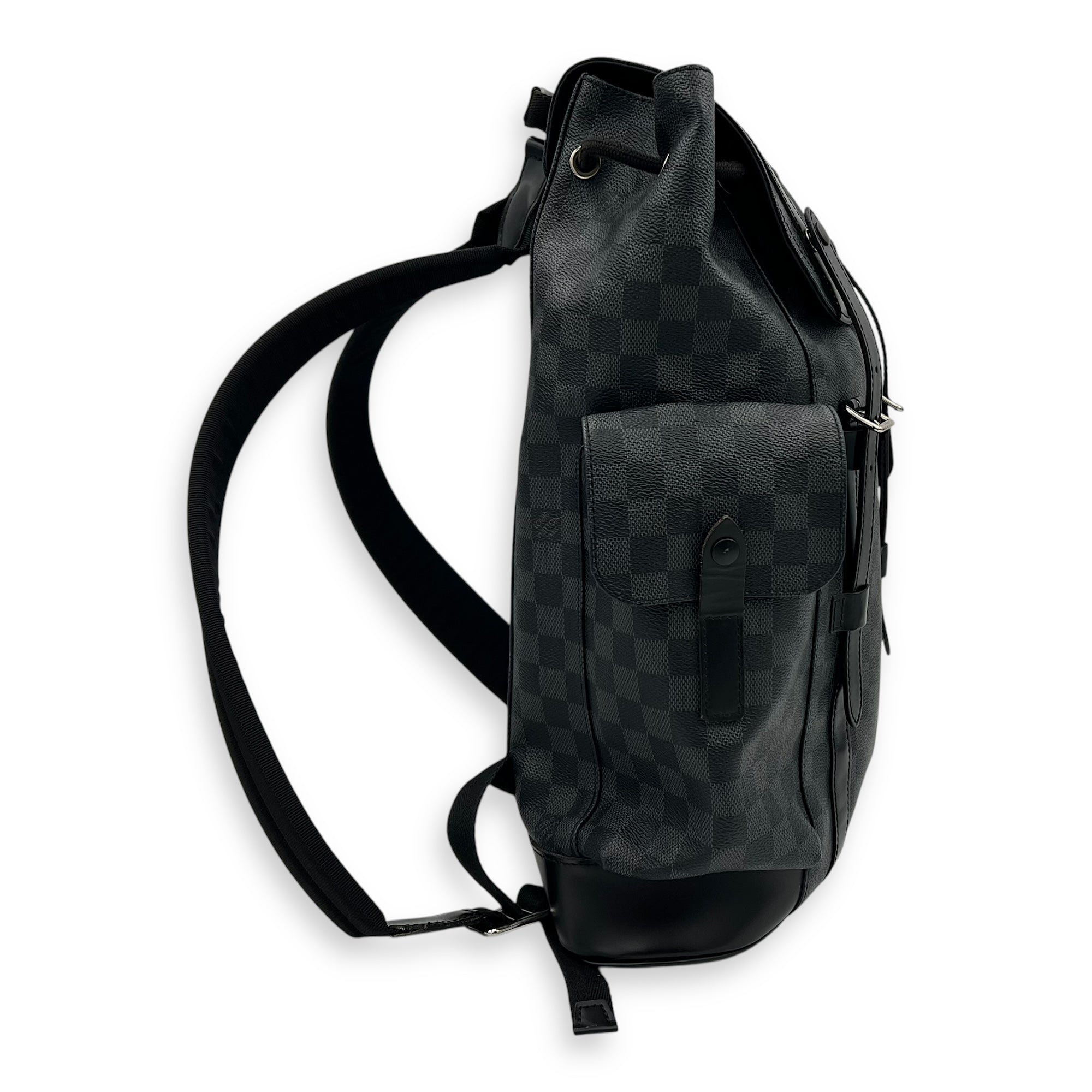 Louis Vuitton Christopher Backpack Graphite in Coated Canvas, Silver hardware_3