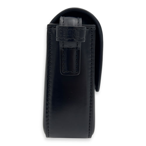 Celine Triomphe Claude Black Shoulder Bag in Calfskin, Gold hardware_3