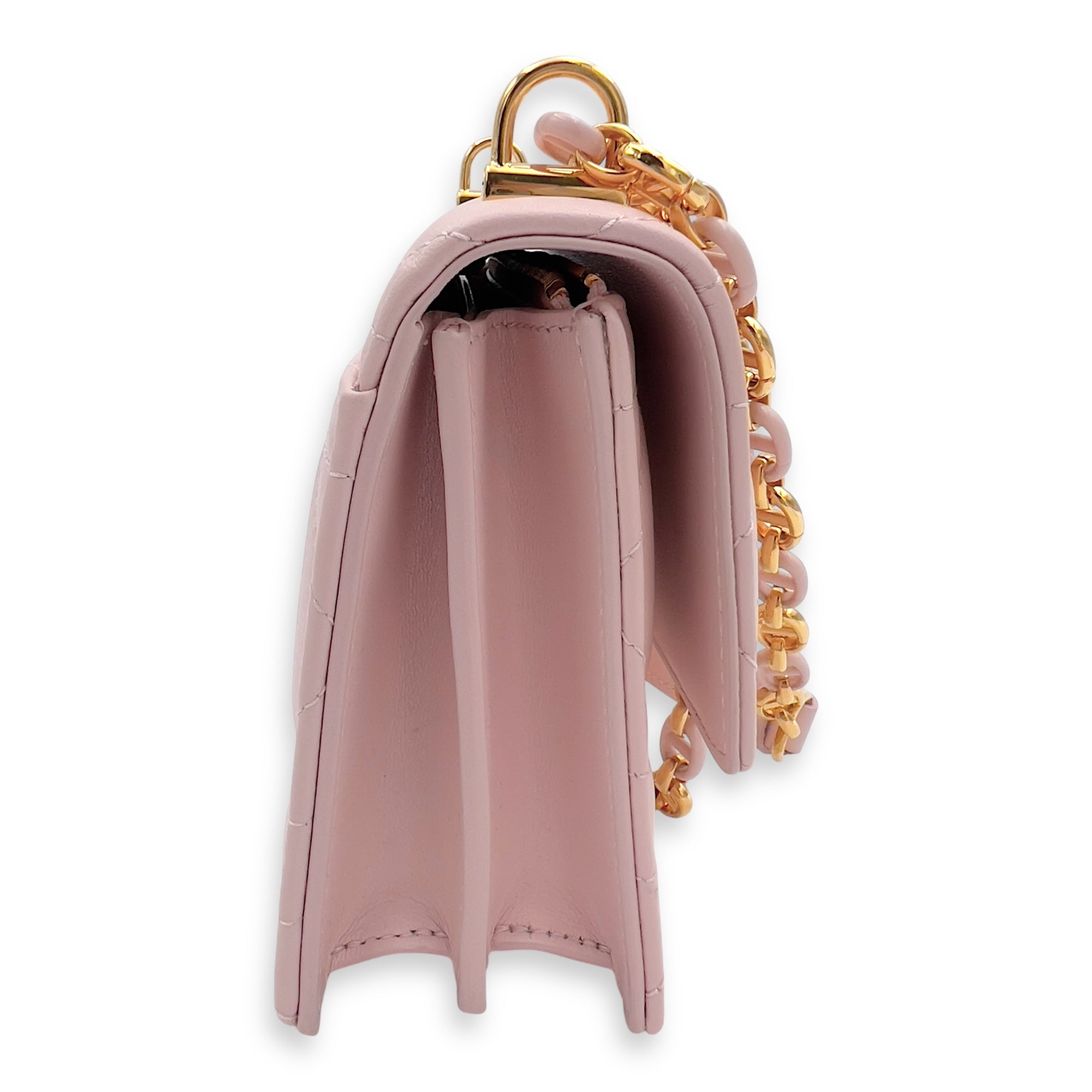Dior Miss Caro Shoulder Bag Pink in Lambskin, Gold hardware_5