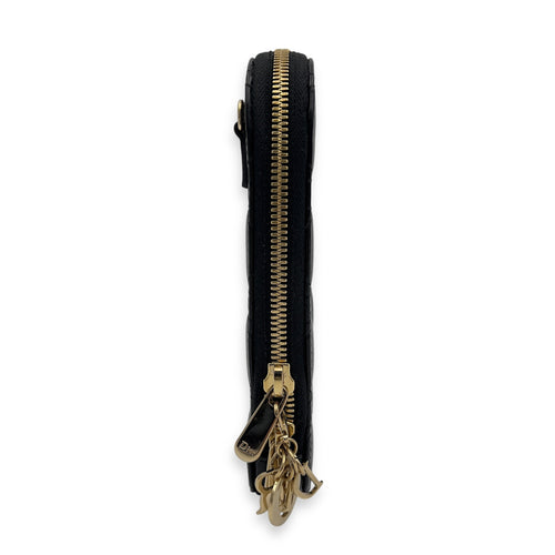 Dior Cannage Top Handle Bag Black in Patent Leather, Gold hardware_5