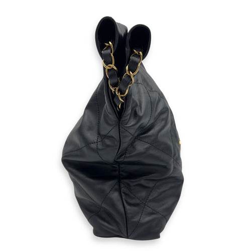 Chanel 22 Tote Shoulder Bag Small Black in Calfskin, Gold hardware_3