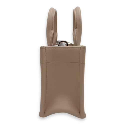 Dior Book Tote Top Handle Bag Mini Beige in Lambskin, Gold hardware_5