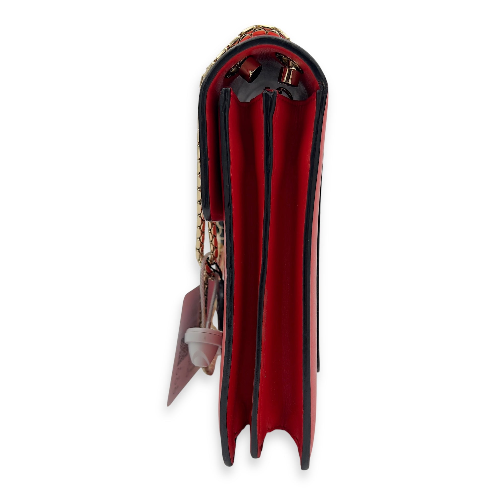 Bvlgari Serpenti Forever Shoulder Bag Red in Calfskin, Gold hardware_5