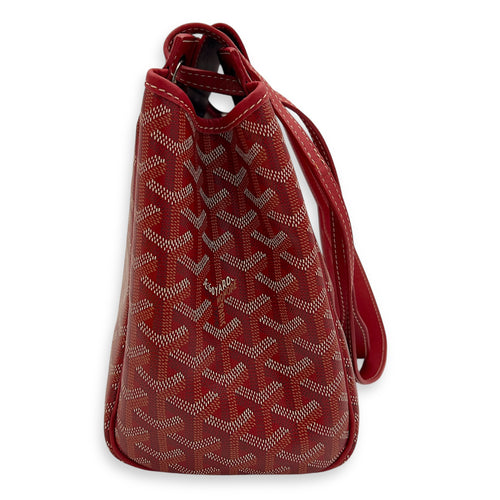 Goyard Rouette Red Shoulder Bag in Coated Canvas, Silver hardware_3