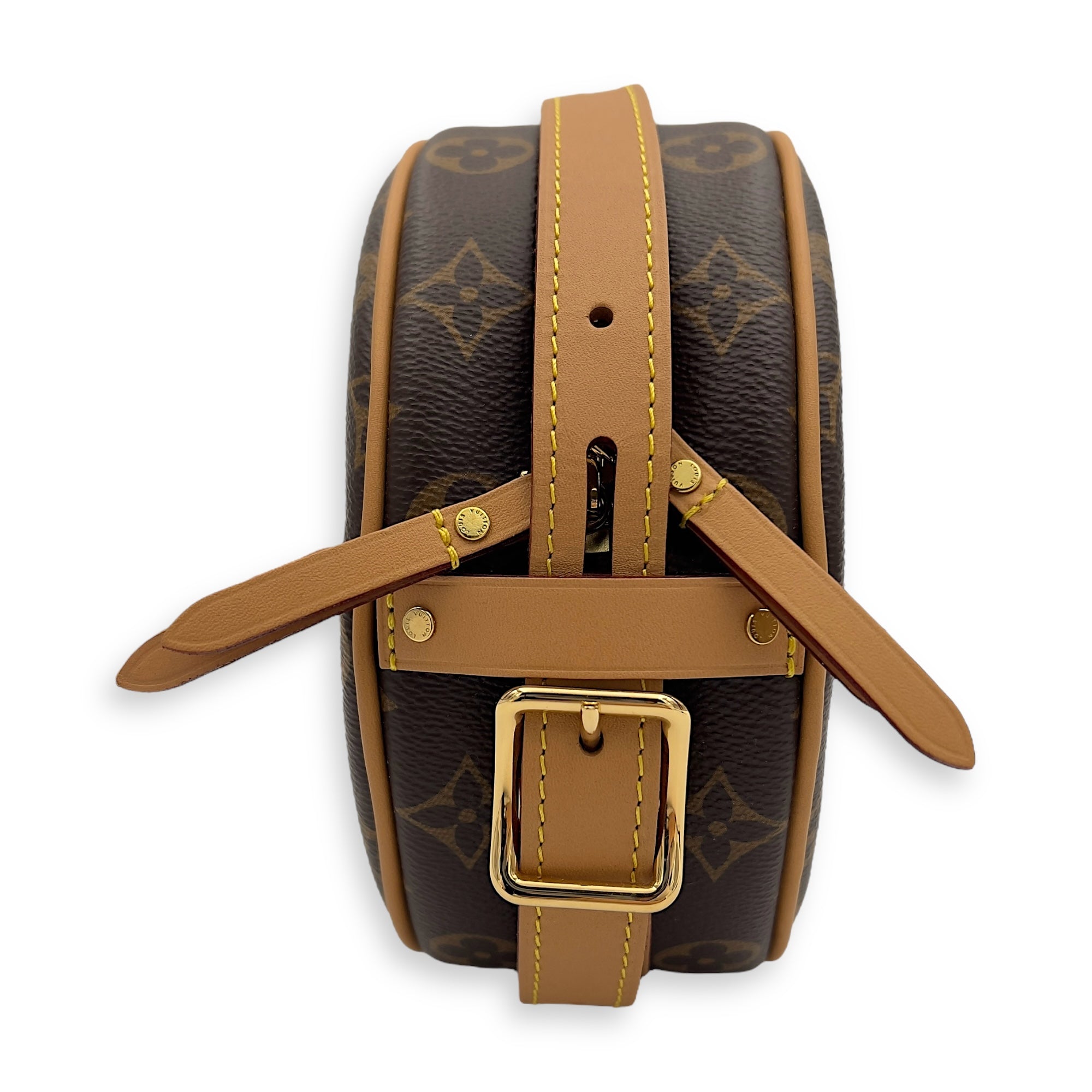 Louis Vuitton Boite a Chapeau PM Brown Shoulder Bag in Monogram Coated Canvas, Gold hardware_5