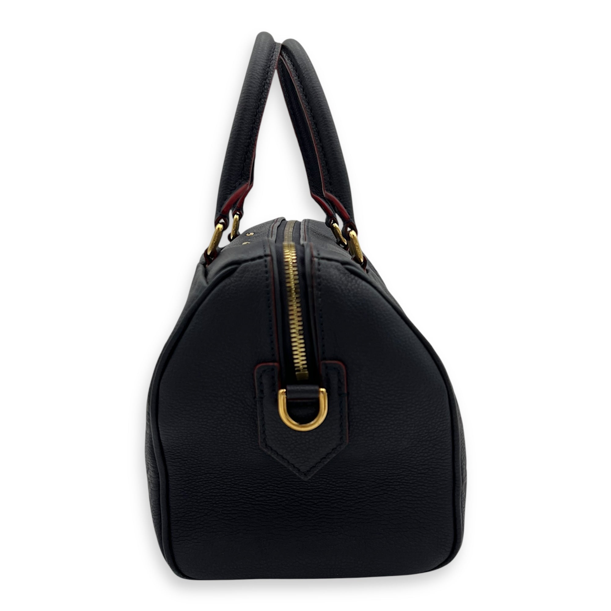 Louis Vuitton Speedy Bandouliere Top Handle Bag 25 Blue in Empreinte Leather, Gold hardware_13