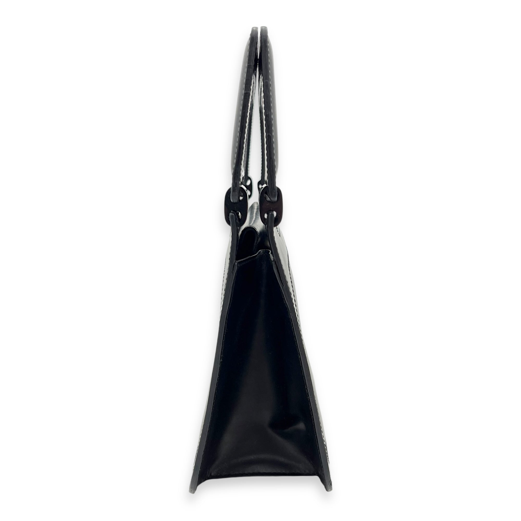 Loewe Vintage Top Handle Bag Black in Calfskin, Silver hardware_10