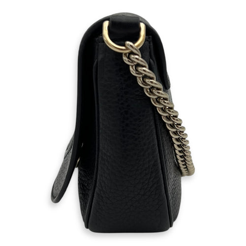 Gucci Soho Crossbody Bag Black in Calfskin, Gold hardware_10