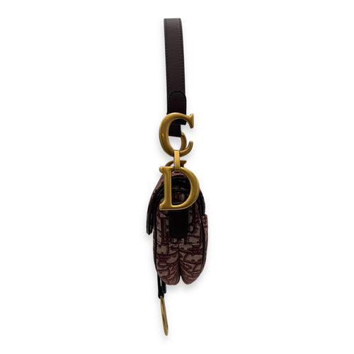 Dior Saddle Top Handle Bag Medium Gold in Canvas, Gold hardware_6