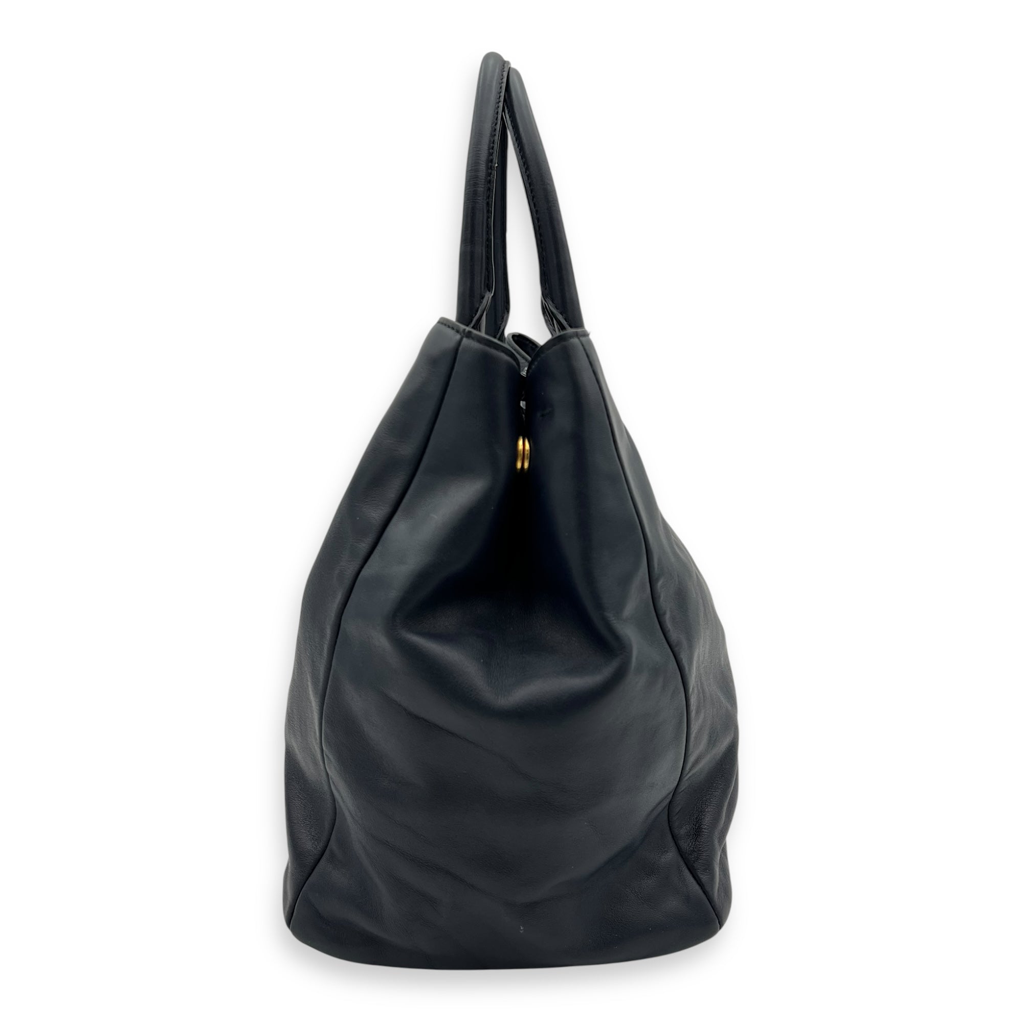 Prada 2 way bag Top Handle Bag Blue in Calfskin, Gold hardware_9