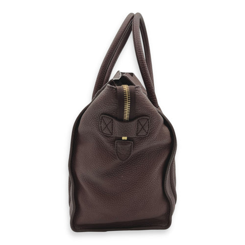 Celine Luggage Top Handle Bag Large Brown in Calfskin, Gold hardware_10