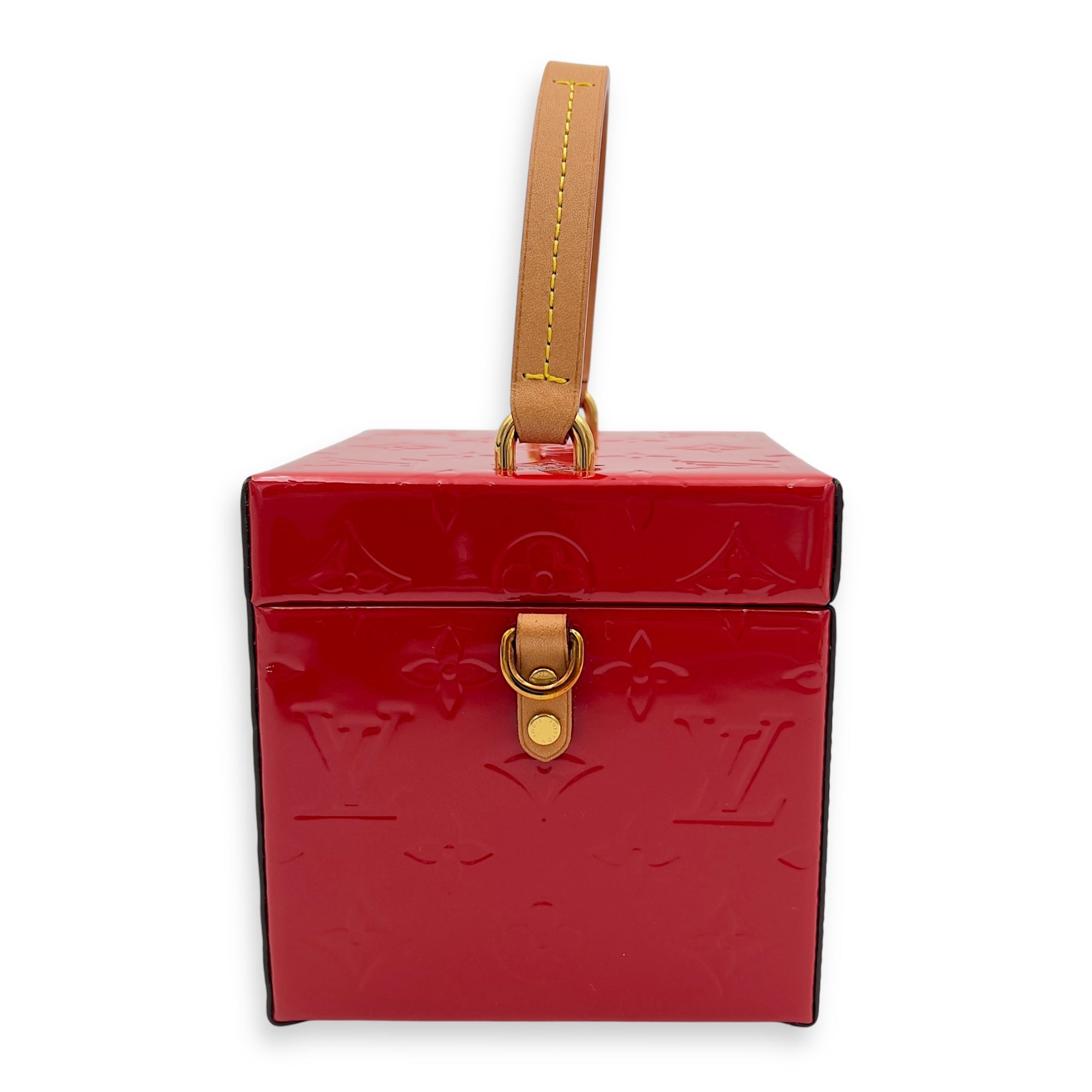 Louis Vuitton Bleecker Top Handle Bag Red in Vernis, Gold hardware_3